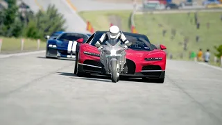 Kawasaki Ninja H2 vs Bugatti Tourbillon vs Ferrari F80 Speciale at Old SPA