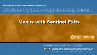Python 04F - Menu with a Sentinel Exit