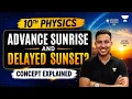 Advance Sunrise and Delayed Sunset Atmospheric Refraction Explained Class 10 Science 2027