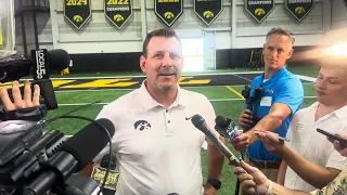 Iowa Football Tim Lester Talks QB battle WR depth Confidence in OL And More