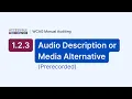 Testing 1 2 3 Description or Media Alternative Prerecorded Manual WCAG Auditing Tutorial