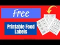 Free Printable Food Labels