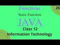 Static function in java class 12 information technology term 2 Saral Programming