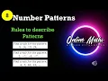 Number Patterns Grade8 L4 Rules to describe patterns