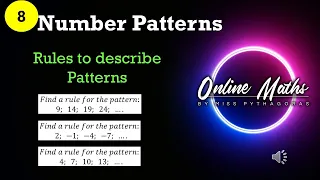 Number Patterns Grade8 L4 Rules to describe patterns