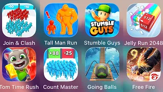 Tall Man Run,Join & Clash,Stumble Guys,Free Fire,Tom Time Rush,Jelly Run 2048,Count Master