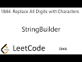 LeetCode 1844 Replace All Digits with Characters StringBuilder Java