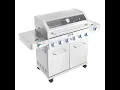 Monument Grills ClearView 6-Burner Propane Gas Grill with Smoke Box Sear and Side Burners - 77352MB