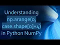 Understanding np arange 0 case shape 0 4 in Python NumPy