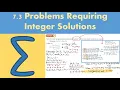 7 3 Problems requiring integer solutions DECISION 1 - Chapter 7 The simplex algorithm