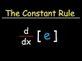 The Constant Rule For Derivatives