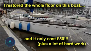 Big Boat, Small Budget, But these EPOXIED FLOORS LOOK AWESOME!!!