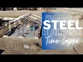 THIS is how to frame a 40x60 STEEL BUILDING Time-lapse