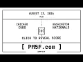 Chicago Cubs CHC Washington Nationals WSH MLB Final Box Score AUGUST 13 2026