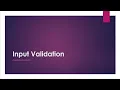 Input Validation