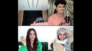 احمد العوادي  مع بنات فلسطينيات  ويغني أنا دمي فلسطيني دندنها