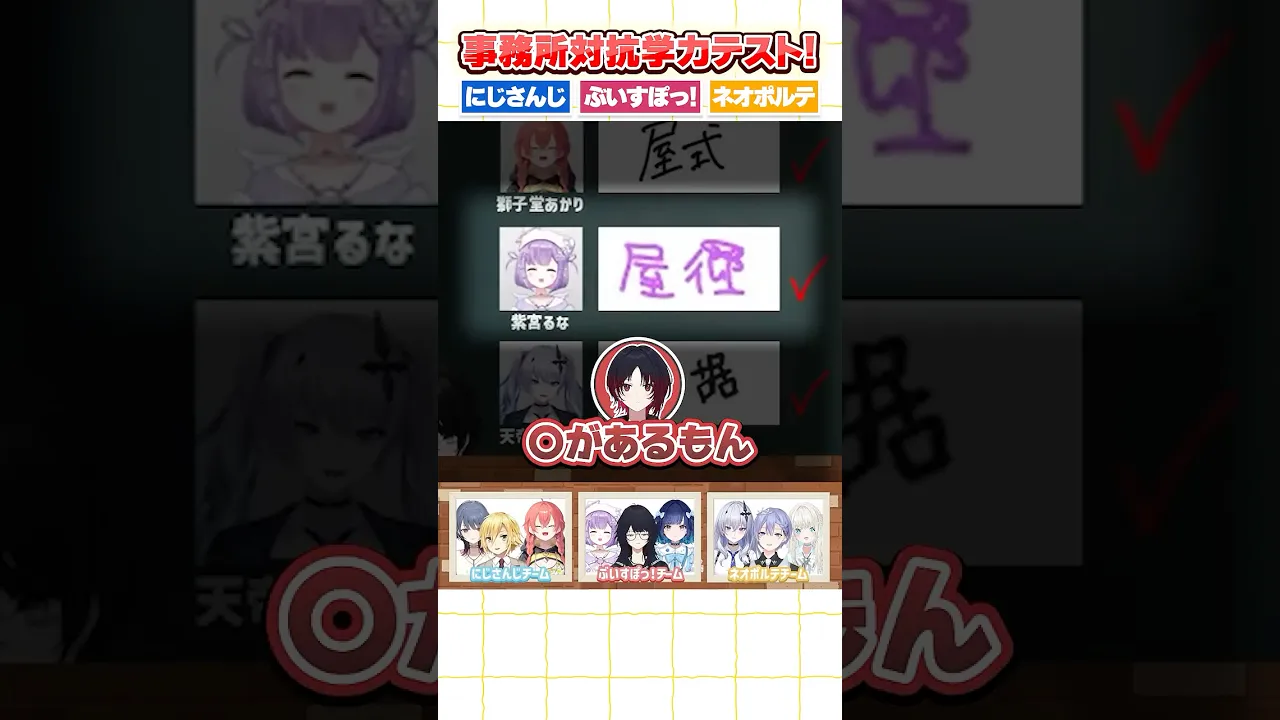 それっぽい漢字でゴリ押しする紫宮さん。事務所対抗学力テスト！にじさんじvsぶいすぽっ！vsネオポルテ！