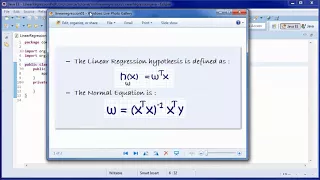 Linear Regression w Java Normal Equation Prototype Project 01