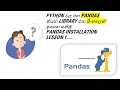 Python Pandas Full Course Lesson 1 Pandas Installation Black Tiger Sinhala