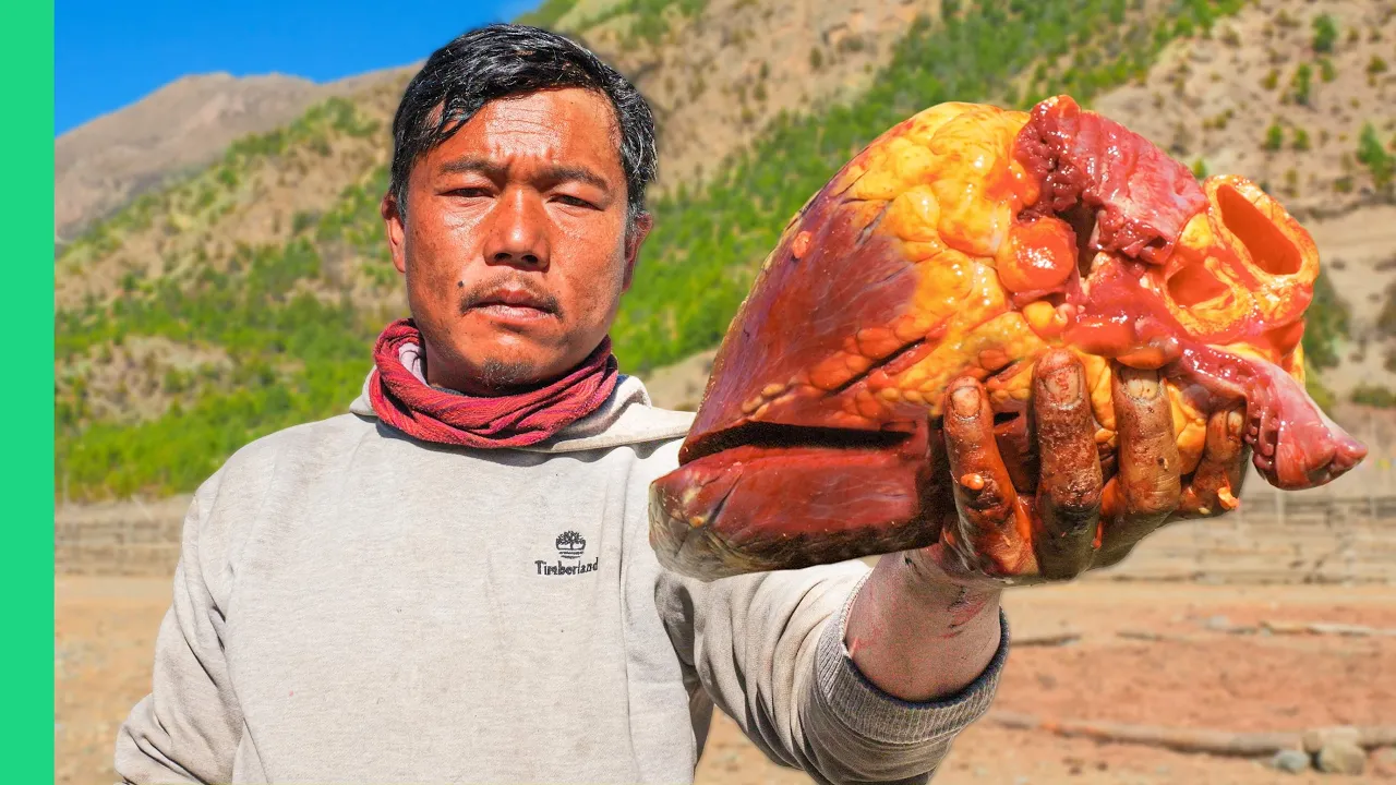 Giant Yak Heart!! Nepals Extreme Mountain Food!!