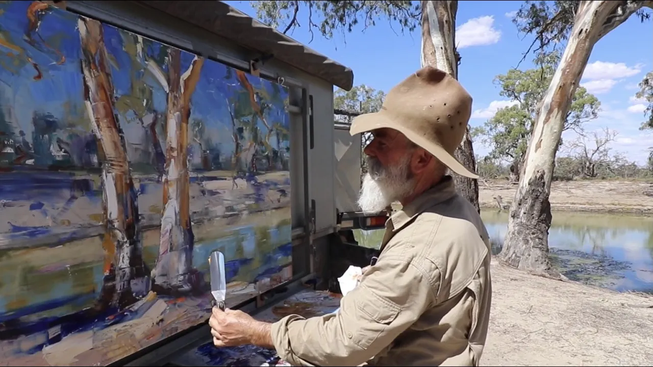 RIVER OIL PAINTING // Plein Air Adventures // Artist impressions - Australia! Sunlight Painting!!!