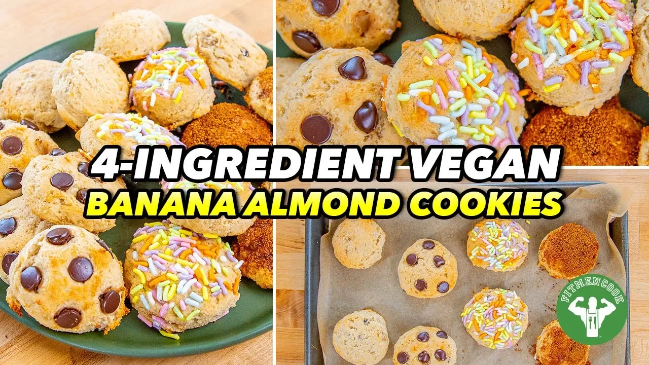 4-ingredient Vegan Banana Almond Cookies