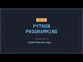 Python Programming - Unit 2 Python Basics Core Concepts Complete Tutorial