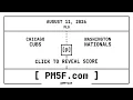 Chicago Cubs CHC Washington Nationals WSH MLB Final Box Score AUGUST 11 2026