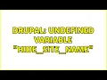 Drupal Undefined variable hide - site