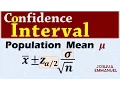 Confidence Interval for a population mean - known