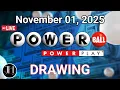 Powerball drawing live Results 01 November 2025 powerball drawing live today
