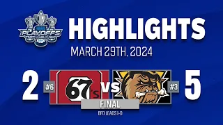 Download OHL Playoff Highlights: Ottawa 67's 2 @ Brantford Bulldogs 5 - Game 1 -  March 29th, 2024 MP3
