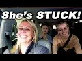Stop Laughing And HELP Her Lizzy Got Stuck
