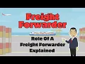 What Is Freight Forwarder Role Of A Freight Forwarder Explained