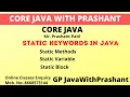 Java Tutorial Static Variables in Java Hindi Static Keyword in GP Java With Prashant