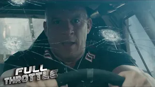 cars drop from plane in epic convoy chase furious 7 2015 full throttle