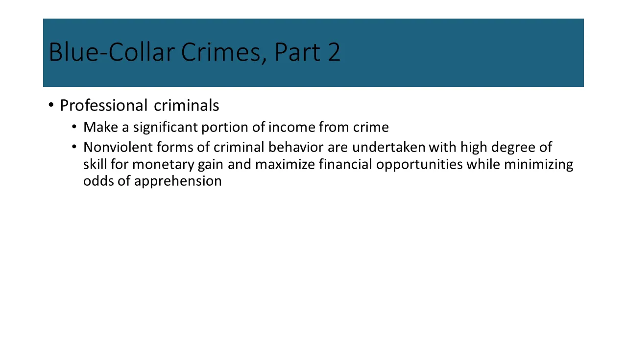 Causes of Blue Collar Crimes