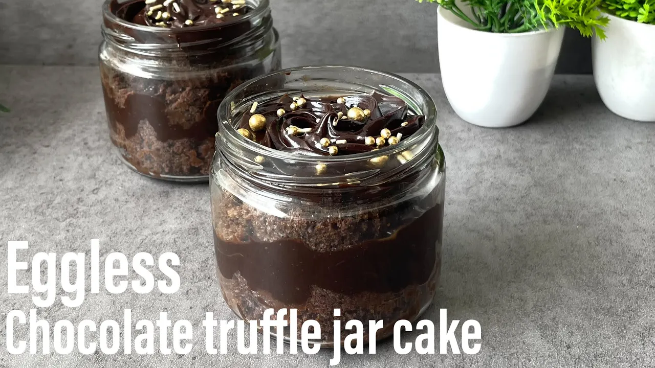 EGGLESS CHOCOLATE TRUFFLE JAR CAKE   Ganache jar cake   Eggless Jar Cake Recipe   Best Bites