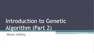intro to genetic algorithm part 2