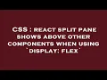 CSS react split pane shows above other components when using display flex