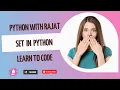 SET in Python Data structure InPython With Notes In Hindi