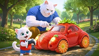 A Cat Father Built a Strawberry Car for His Son Until Everything Was Destroyed