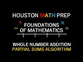 Partial Sums Addition Algorithm Whole Numbers