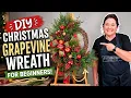 DIY Christmas Grapevine Wreath for Beginners Silk Flowers Fruit Christmas Greens