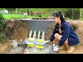 Download Lagu Mini Hydroelectricity With 4 Extremely Powerful Water Outlets | Female CEO Builds Wooden House