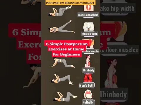 6 Simple Postpartum Exercises to Start Exercising After Pregnancy |HOME WORKOUT #shorts