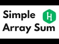HackerRank Algorithms Warmup Simple Array Sum Python