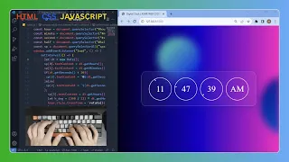 ASMR Programming - Digital Clock in Javascript with glassmorph UI