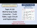 110 BCD to Gray Code Converter Truth Table Logic Circuit and Explanation