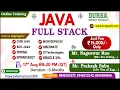 JAVA FULL STACK Online Training DURGASOFT
